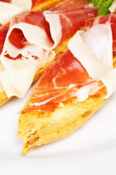 Slices of spanish ham