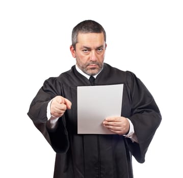 Judge reading the sentence