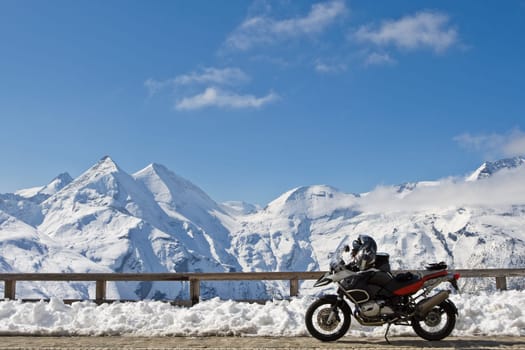 Motorbike in Grossglockner, Austria