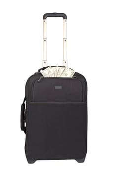 Suitcase trolley with money