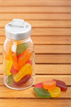 Candies in the glass jar