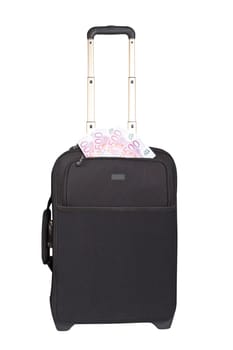 Suitcase trolley with money