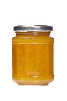 Plum jam glass jar