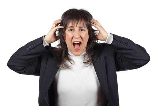Angered businesswoman