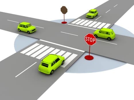 illustration of crossroads