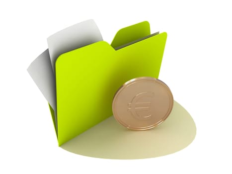 folder with european coin