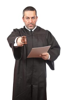 Serious male judge
