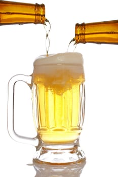 Pouring beer into mug