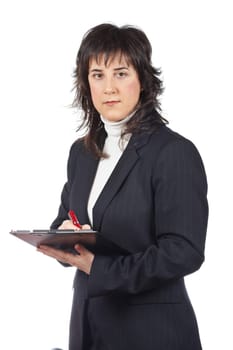 Business woman writing