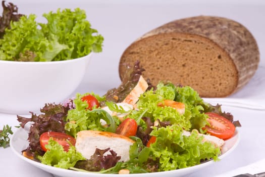 Chicken salad and bread