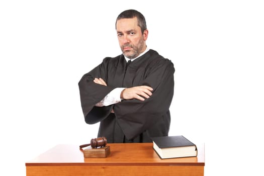 Serious male judge