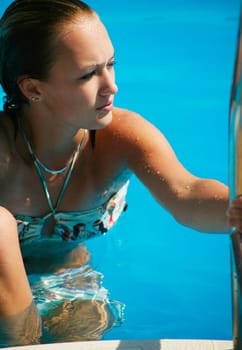 Woman in swimming pool