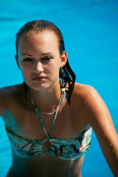 Woman in swimming pool