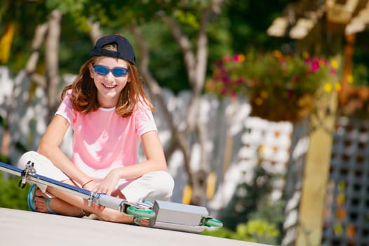 Teenager with a scooter