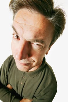 Man with one eye on you