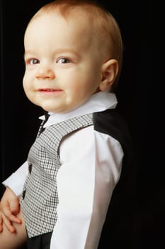 Boy smiles