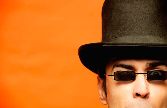 Portrait of a man with top hat