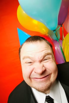 Man with balloons
