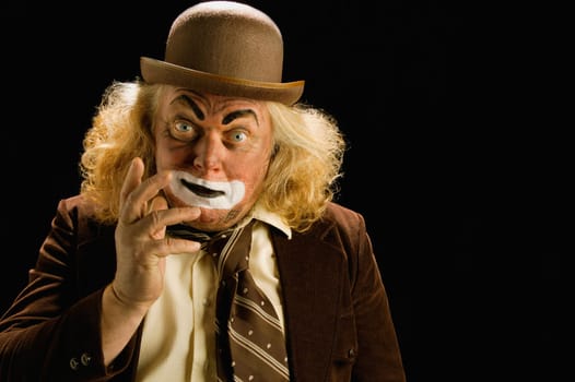 A clown's expression