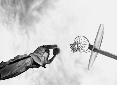 Man playing basketball