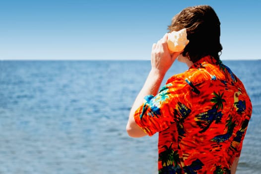 Listening to the sound of the ocean