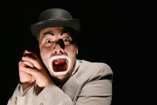 A frightened man