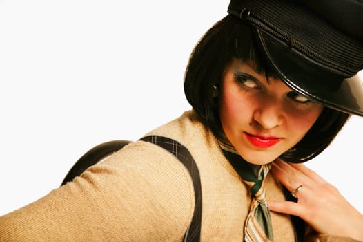 A woman with a hat