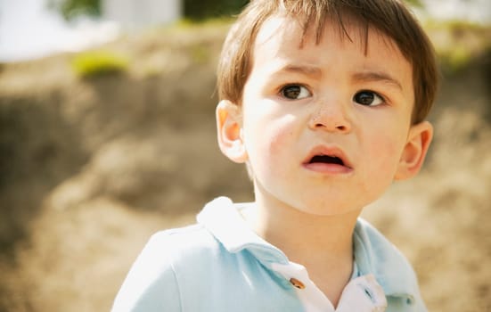 Closeup of a little boy's face