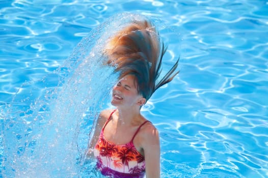 Woman in swimming pool