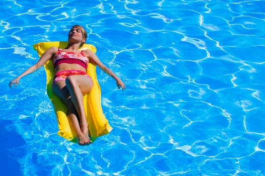 Woman in swimming pool