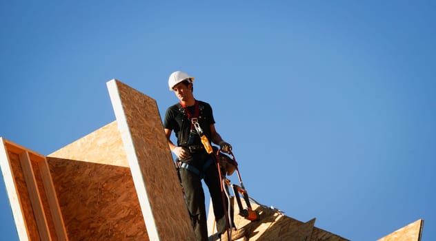 Worker on roof