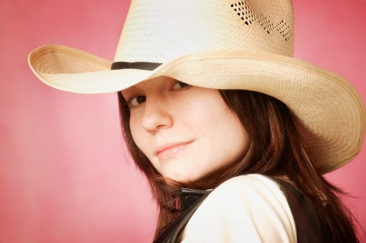 Portrait of cowgirl