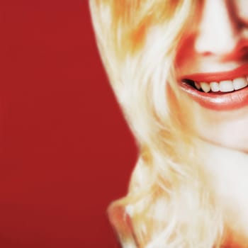close up of glamorous female mouth and part of face