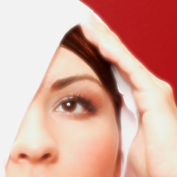 Close-up of partial face of woman