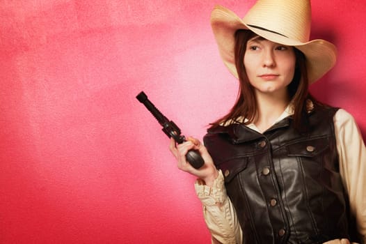 Cowgirl with gun