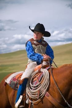 Young Cowboy on horse