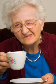 Enjoying a cup of tea