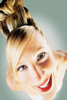 Woman with bold hairstyle