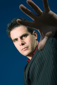 Man with open hand