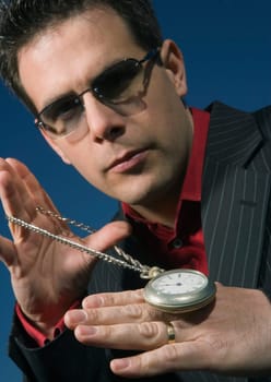 Man holding a pocket watch