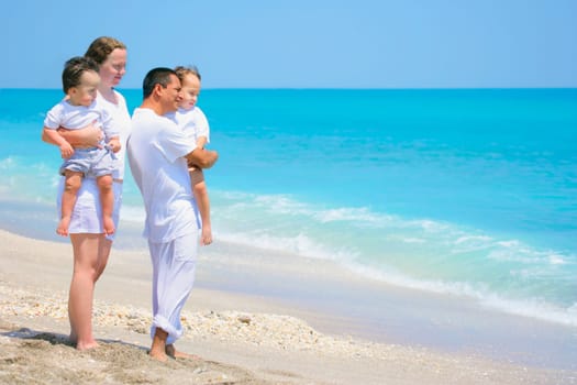 Family looking out towards the ocean