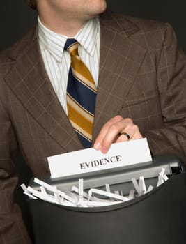 Man shredding evidence