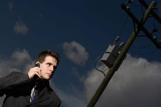 Man on a cell phone
