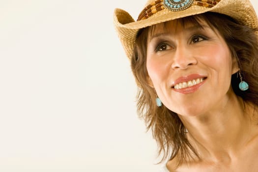 Woman in cowboy hat