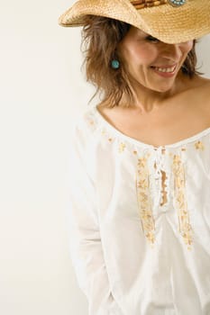Woman in cowboy hat