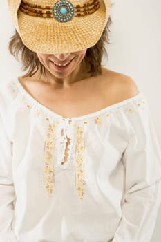 Woman in cowboy hat