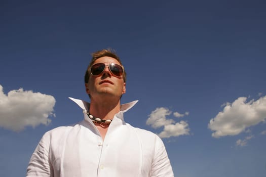 Man wearing sunglasses