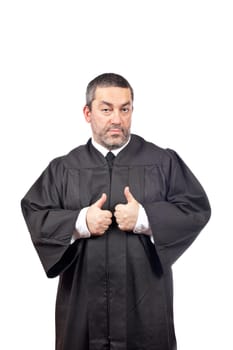 Serious male judge
