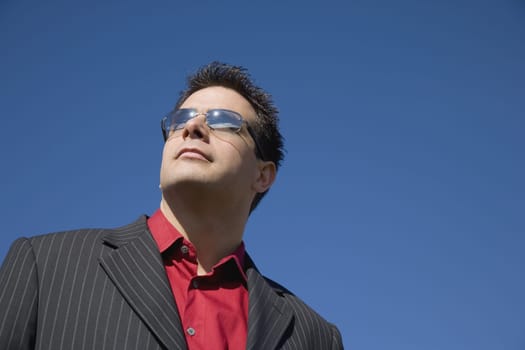 Low-angle portrait of a man