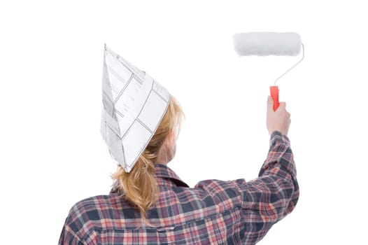 Woman with painter's roller